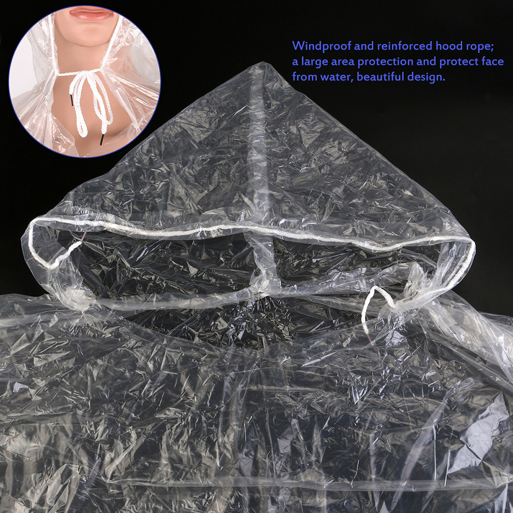 Emergency Poncho Rain - 10 adet yetişkin tek kullanımlık yağmurluk